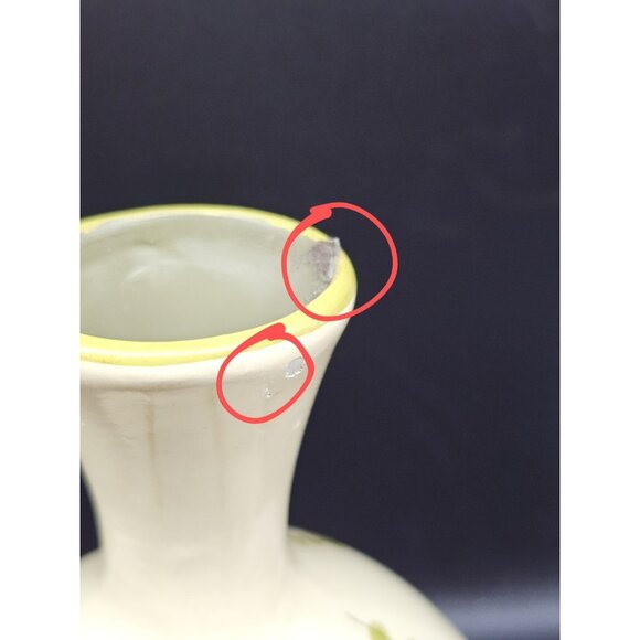 Vintage Raymond Waites Toyo 15" Pottery Vase MCM Abstract Olives Geometric Boho - Picture 7 of 10